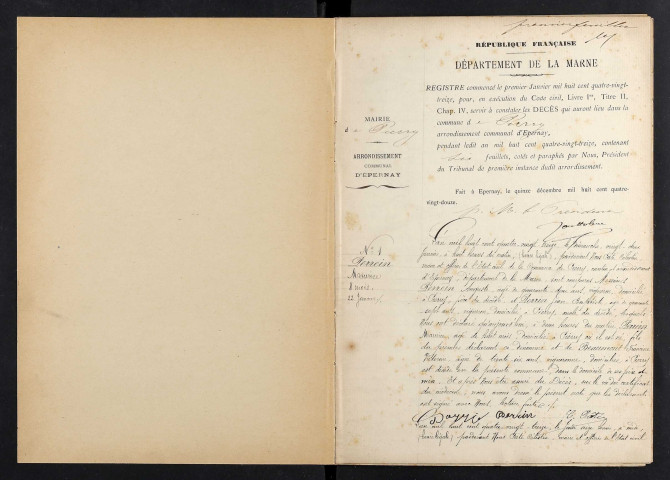 Pierry. Décès 1893-1912