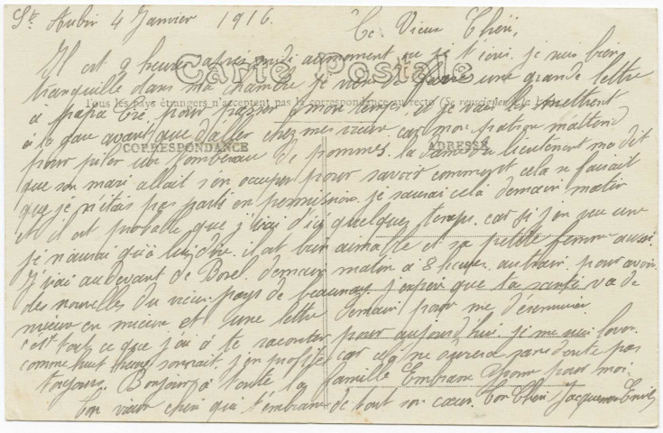Correspondance Emile Jacquesson sur cartes postales : 2e partie (1916).