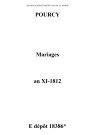 Pourcy. Mariages an XI-1812