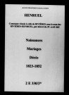 Henruel. Naissances, mariages, décès 1823-1852