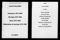 Saint-Masmes. Naissances, mariages, décès, publications de mariage 1873-1882