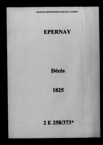 Épernay. Décès 1825