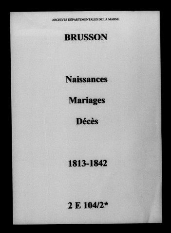 Brusson. Naissances, mariages, décès 1813-1842