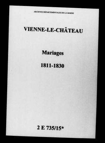 Vienne-le-Château. Mariages 1811-1830