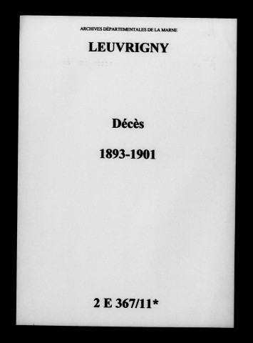 Leuvrigny. Décès 1893-1901