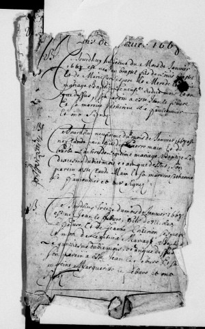 Passavant. Baptêmes, mariages, sépultures 1668-3 janvier 1694