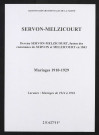 Servon-Melzicourt. Mariages 1910-1929