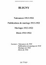 Bligny. Naissances, publications de mariage, mariages, décès 1913-1922