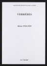 Verrières. Décès 1910-1929