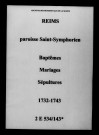 Reims. Saint-Symphorien. Baptêmes, mariages, sépultures 1732-1743