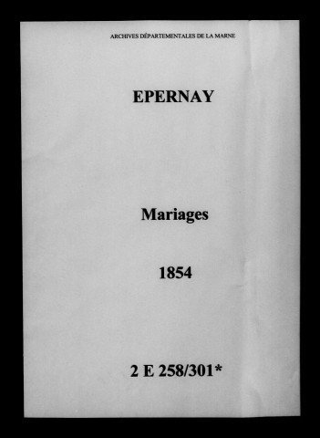 Épernay. Mariages 1854