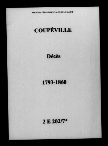 Coupéville. Décès 1793-1860
