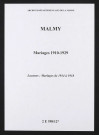 Malmy. Mariages 1910-1929