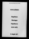 Soulières. Baptêmes, mariages, sépultures 1634-1692