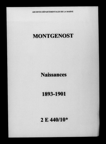 Montgenost. Naissances 1893-1901