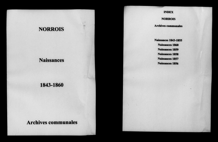 Norrois. Naissances 1843-1860