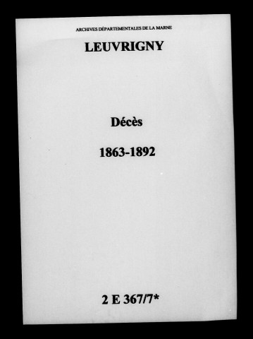 Leuvrigny. Décès 1863-1892