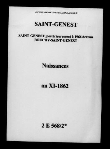 Saint-Genest. Naissances an XI-1862
