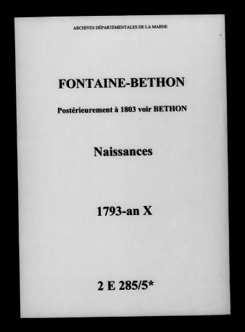Bethon. Naissances 1793-an X