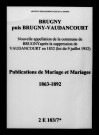 Brugny-Vaudancourt. Publications de mariage, mariages 1863-1892