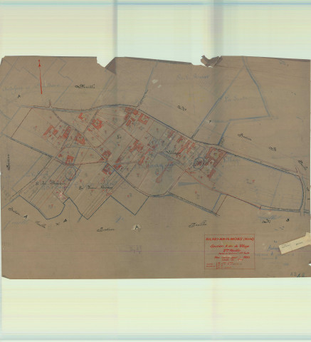 Val-des-Marais (51158). Aulnay-aux-Planches (51021). Section A2 échelle 1/1250, plan mis à jour pour 1933, plan non régulier (calque)
