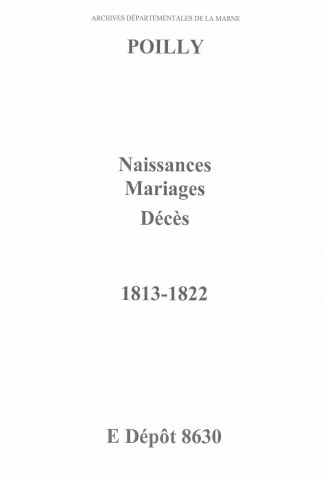 Poilly. Naissances, mariages, décès 1813-1822
