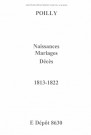 Poilly. Naissances, mariages, décès 1813-1822