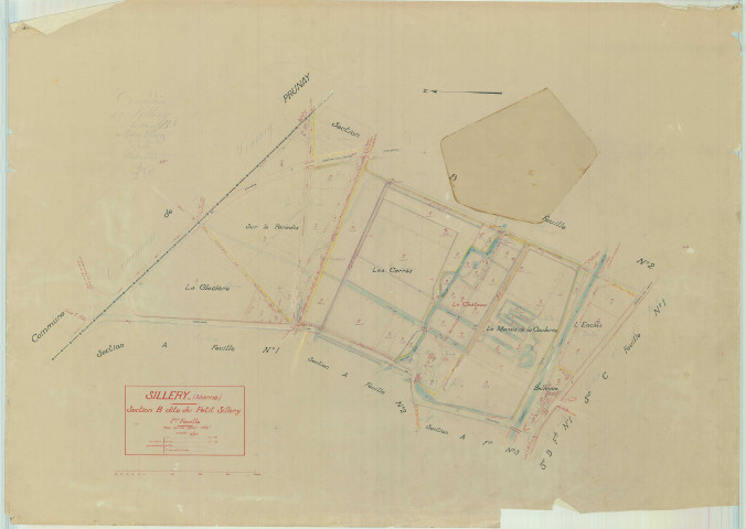 Sillery (51536). Section B1 échelle 1/2500, plan mis à jour pour 1947, plan non régulier (papier).