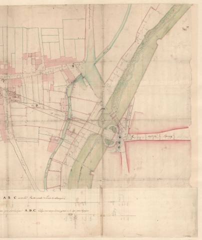 RN 3 de Paris à Metz. Plan du faubourg St Laurent à Epernay, 1754.