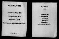Heutrégiville. Naissances, mariages, décès, publications de mariage 1863-1872