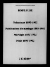 Bouleuse. Naissances, publications de mariage, mariages, décès 1893-1902