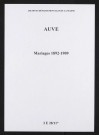 Auve. Mariages 1892-1909