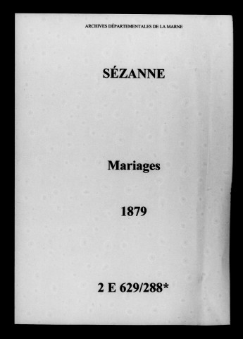 Sézanne. Mariages 1879