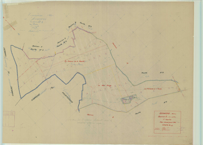 Sermiers (51532). Section D1 échelle 1/5000, plan mis à jour pour 1940, plan non régulier (papier).
