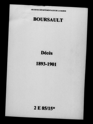 Boursault. Décès 1893-1901