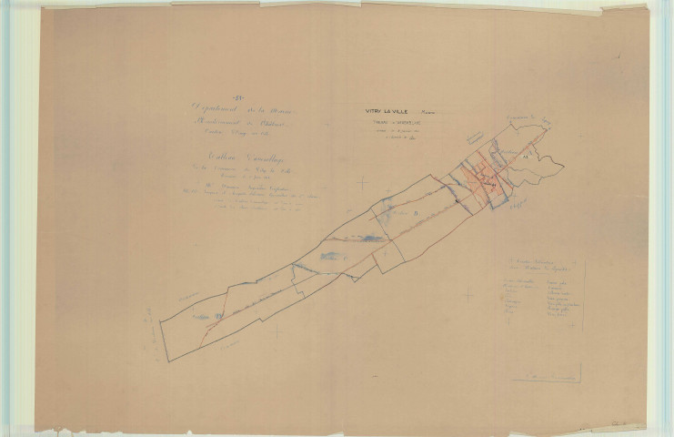 Vitry-la-Ville (51648). Tableau d'assemblage 4 échelle 1/10000, plan mis à jour pour 1931, plan non régulier (papier)