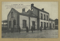 FÈRE-CHAMPENOISE. 3. Guerre de 1914. La Gare bombardée le 7 septembre par l'artillerie française pour en déloger les Allemands (vue intérieure).
Édition J.B.[vers 1918]