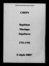 Chepy. Baptêmes, mariages, sépultures 1751-1792