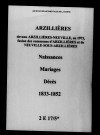 Arzillières. Naissances, mariages, décès 1833-1852