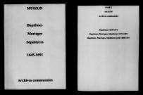 Muizon. Baptêmes, mariages, sépultures 1645-1691