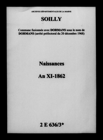 Soilly. Naissances an XI-1862