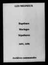 Mesneux (Les). Baptêmes, mariages, sépultures 1691-1696