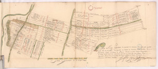 Pogny, plan des contrées dites les quartiers en Champagne levé par Jacques Roze, 1742. Plan et carte figurative du quarier de Nouïvats, d'un autre quartier audit lieu de Nouïvats, du quartier au dessus de nouïvats et du quartier Bouteville.