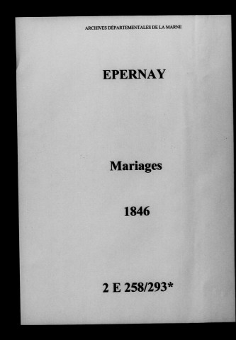 Épernay. Mariages 1846
