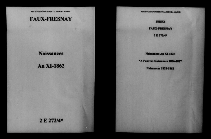 Faux-Fresnay. Naissances an XI-1862