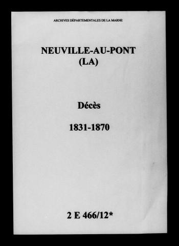 Neuville-au-Pont (La). Décès 1831-1870
