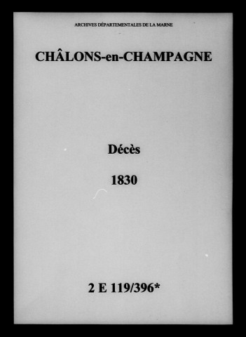 Châlons-sur-Marne. Décès 1830