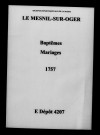Mesnil-sur-Oger (Le). Baptêmes, mariages 1757
