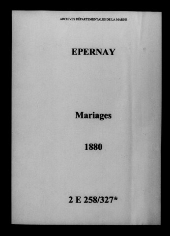 Épernay. Mariages 1880