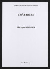 Châtrices. Mariages 1910-1929